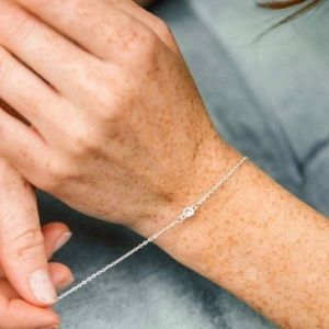 Ettika Solo Stone Bracelet Silver Plated with Cubic Zirconia Stone NWT